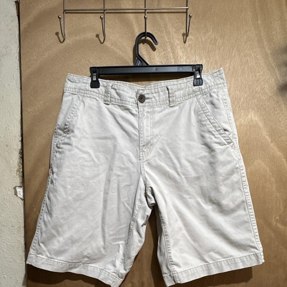 Urban Pipeline Men's Beige Cotton Twill Chino Shorts Flat Front Regular Fit 34